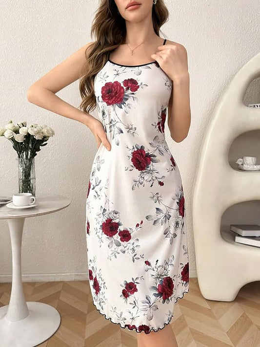 Women Sleeveless Slip Nightgown Soft Casual Sleep Dress Loungewear Pajamas